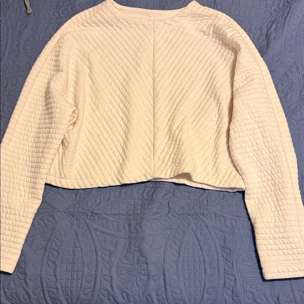 a new day Cream Quilted Sweatshirt